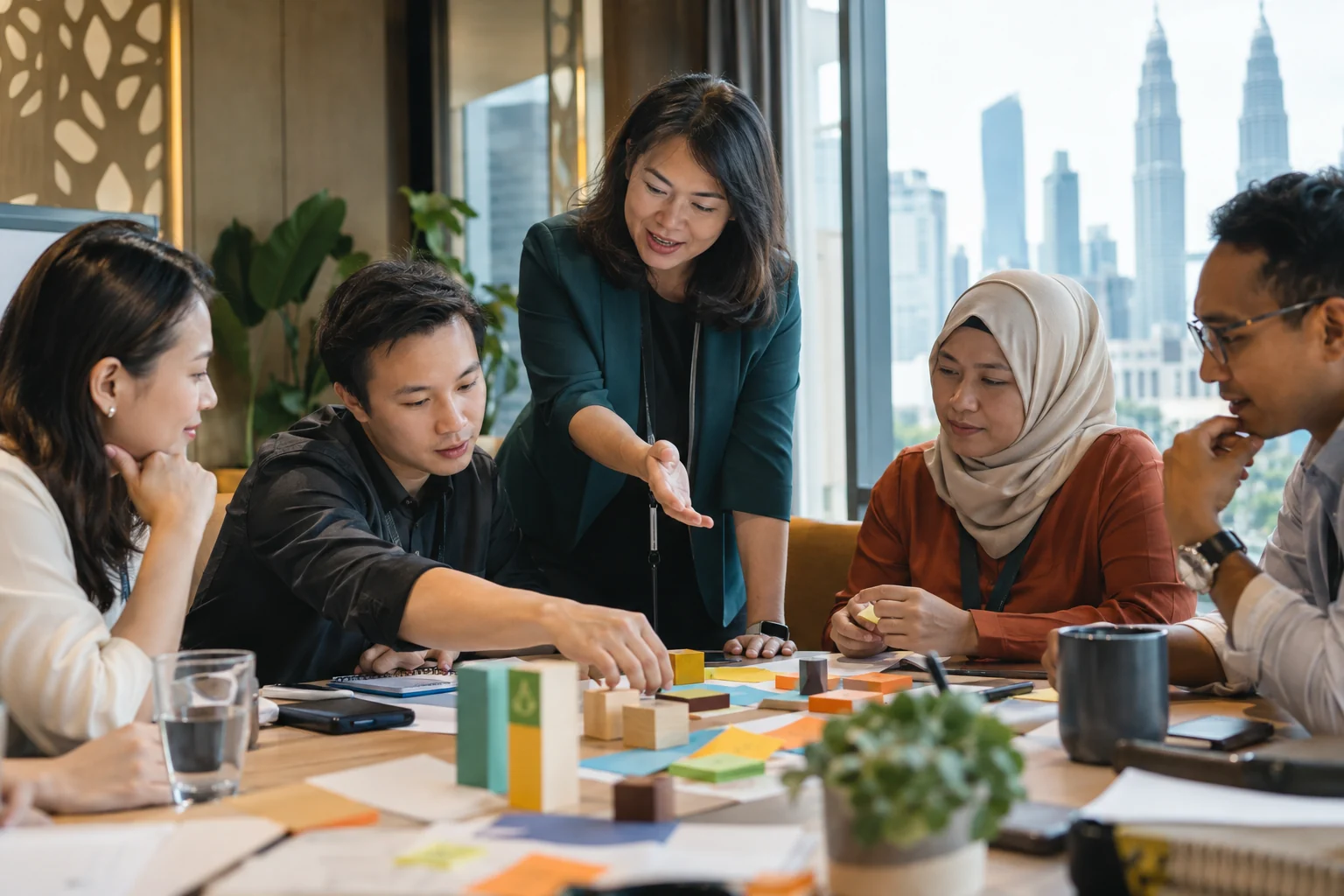 Professionals participating in an active learning workshop